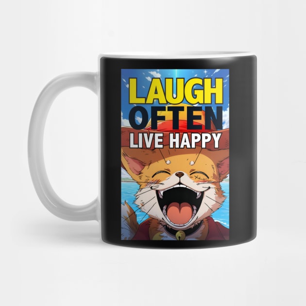 Laughing Cat Laugh Often Live Happy by oh clap!